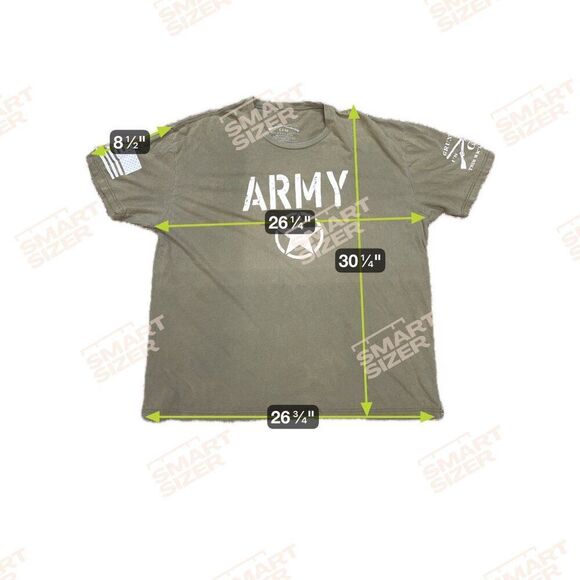 Grunt Style Mens Army T-Shirt Olive Green Patriotic Graphic Tee Short Sleeve M - Picture 5 of 5